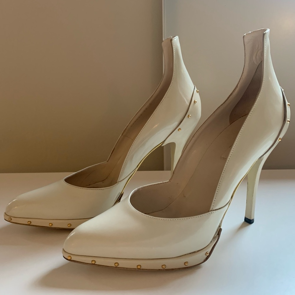Gucci studded patent pumps